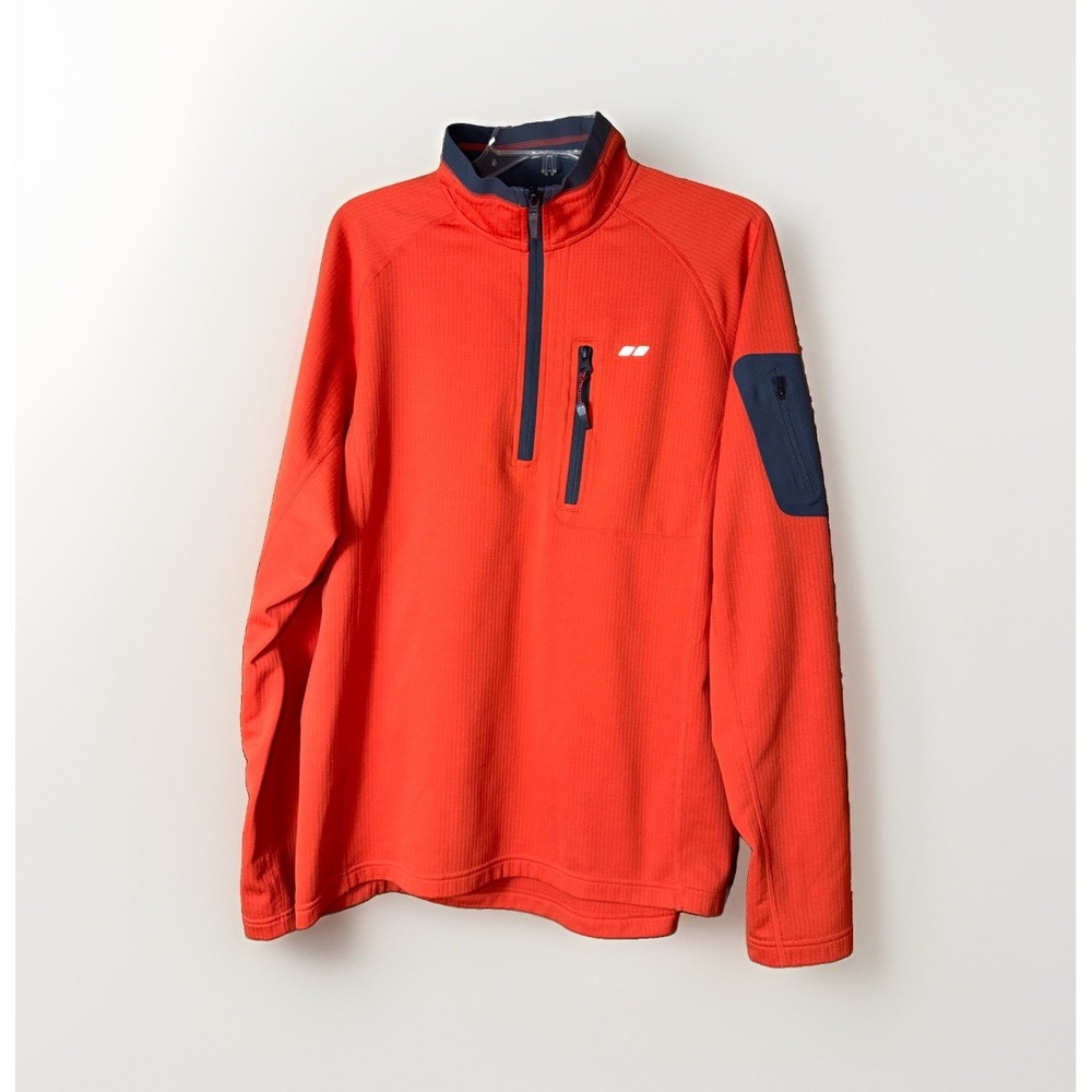 Koppen Burnt Orange Long Sleeve 1/4 Zip Athletic Pullover Fleece Men's Size L
